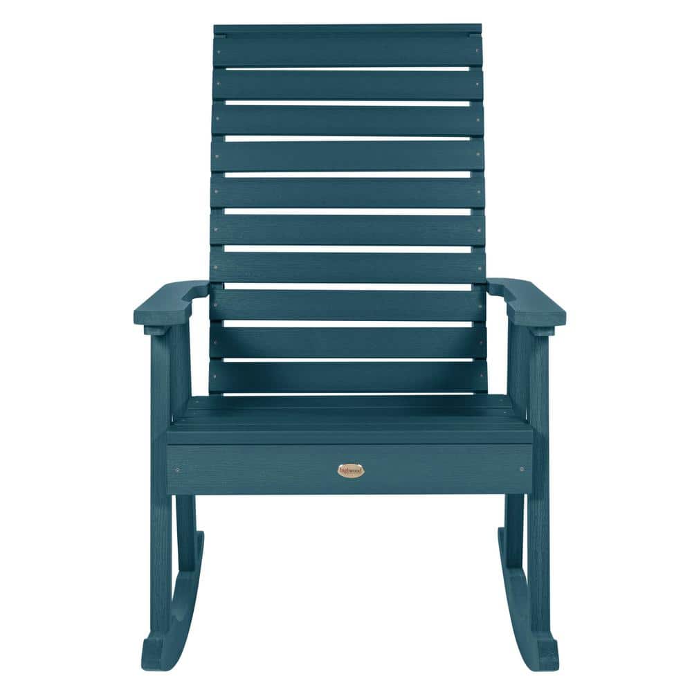 Nantucket Blue Weatherly Rocking Patio Chair with High-Grade Poly Lumber
