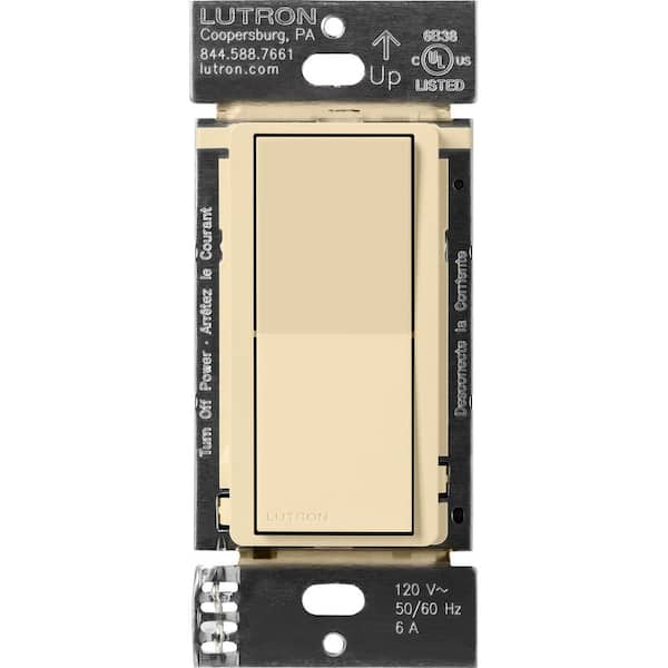 Lutron Claro Smart Accessory Switch, only for use with Diva Smart Dimmer Switch/Claro Smart Switch, Ivory (DVRF-AS-IV)