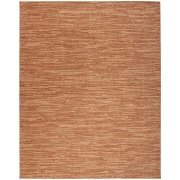 Nourison Essentials 6 ft. x 9 ft. Rust Abstract Contemporary Indoor/Outdoor Area Rug