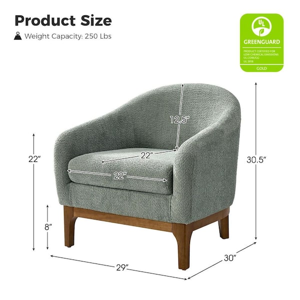 JAYDEN CREATION Cillian Modern Sage Boucle Accent Chair with