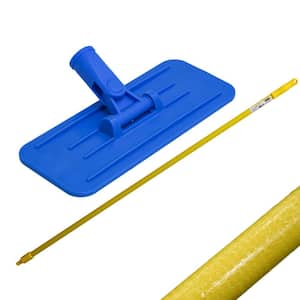 10 in. Pro Scrubbing Pad Holder with Threaded Swivel Perfect for Cleaning with 5 ft. Fiberglass Handle with Threaded Tip
