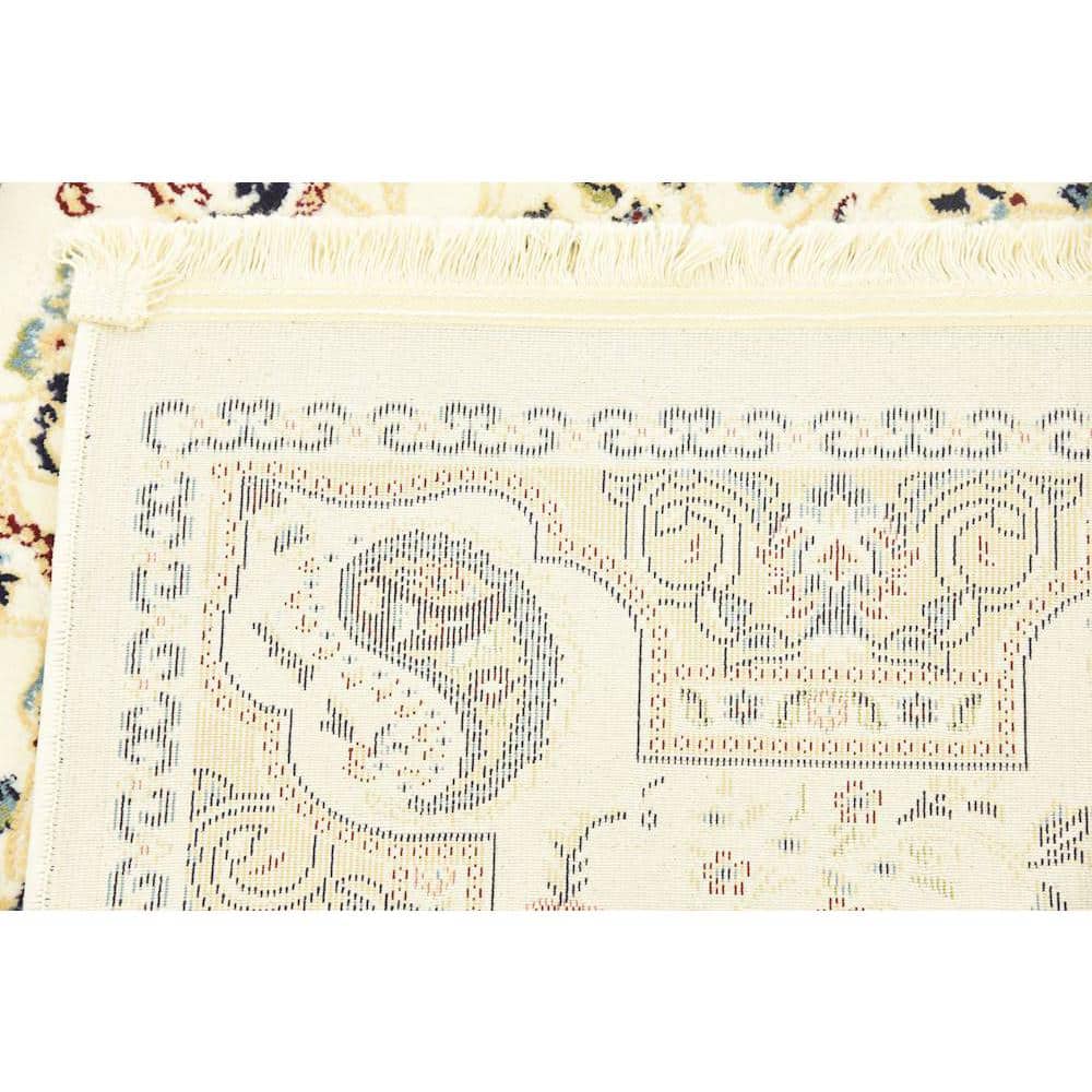 Elegant Ivory Floral 3' x 5' Rectangular Synthetic Rug