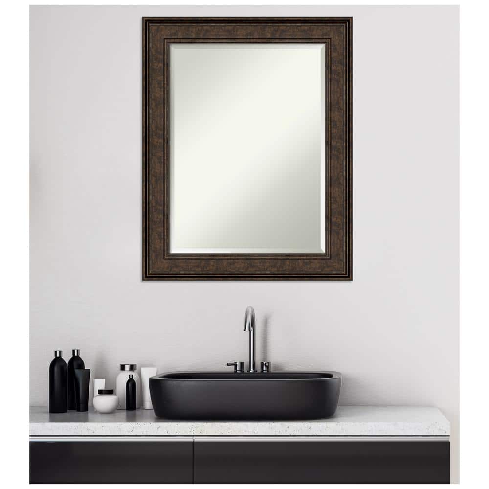 Ridge Bronze Classic Beveled Bathroom Vanity Mirror 24x30