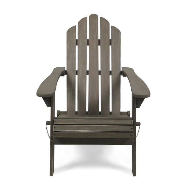 Acacia Wood Outdoor Folding Adirondack Chair H-62399.00GRY - The Home Depot