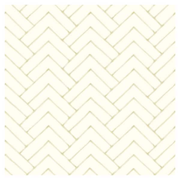 Chesapeake Oswin Tiered Herringbone Yellow Prepasted Non Woven Wallpaper