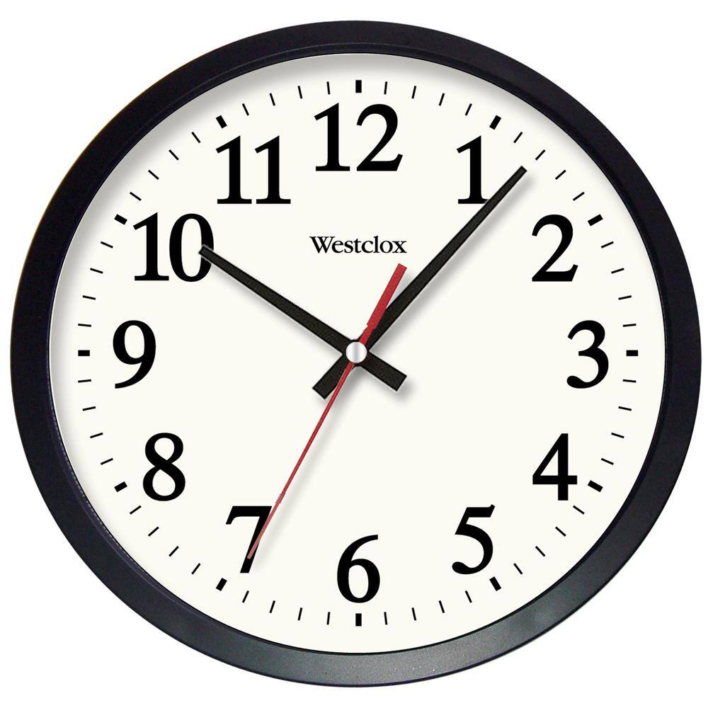 Westclox 14" Black and White Round Analog Wall Clock