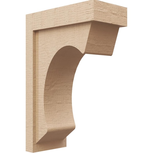 Ekena Millwork 6 in. x 18 in. x 12 in. Classic Emerson Rough Cedar Woodgrain TimberThane Corbel, Primed Tan
