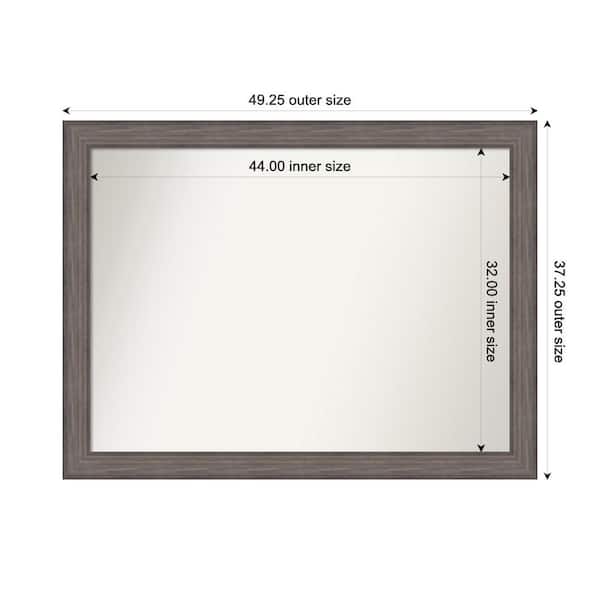 Amanti Art Country Barnwood 49.25 in. W. x 37.25 in. Custom Non-Beveled Wood Framed Bathroom Vanity Wall Mirror