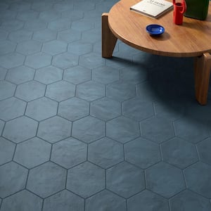 Dash Blue Ocean 8.5 in. x 9.84 in. Matte Hexagon Porcelain Floor and Wall Tile (12.66 sq. ft./Case)