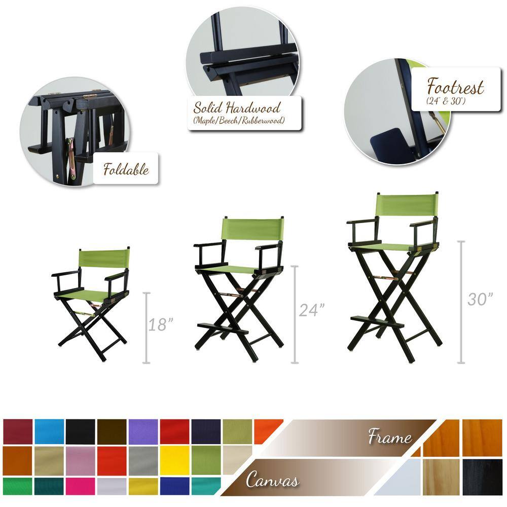 Honey Oak Foldable Director's Chair with Slat Back