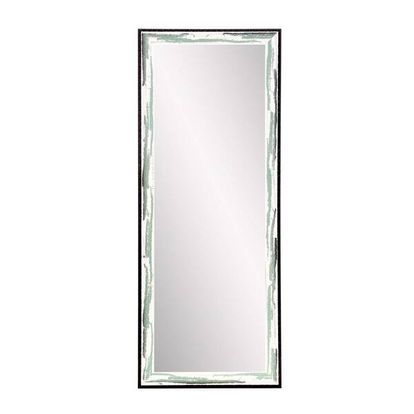 BrandtWorks Oversized Green/Brown/White Wood Farmhouse Modern Industrial Mirror (70.5 in. H X 25.5 in. W)