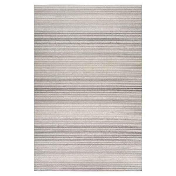 8 ft.  11 ft. Gray and Ivory Abstract Area Rug
