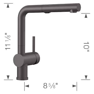 Linus Single-Handle Pull Out Sprayer Kitchen Faucet in Cinder