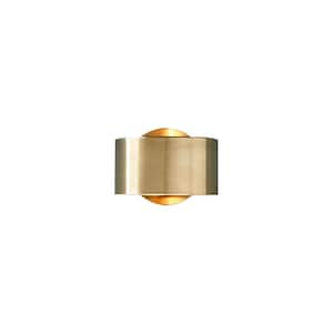 5.9 in. 1-Light Gold Modern Wall Sconce with Shade