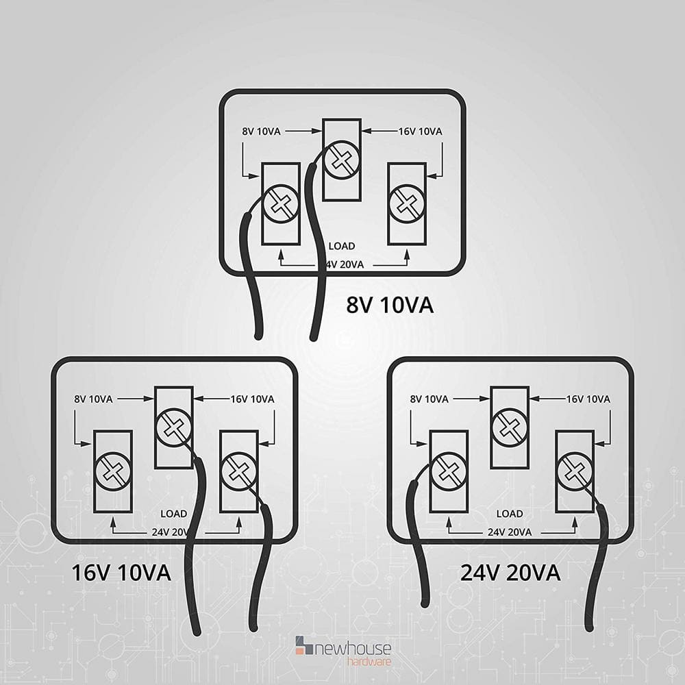 Compact Tri-Volt Doorbell Transformer for Smart Video Doorbells