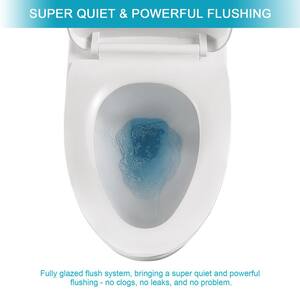 28.37in*14in*28.7in 1-Piece 1.28 GPF Single Flush White Elongated Toilet in Soft Seat Included
