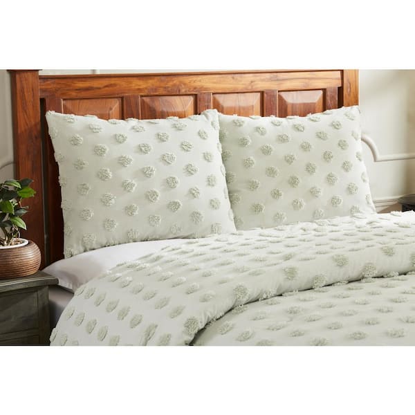 Athenia Collection in Polka Dot Design Tufted Chenille Comforter
