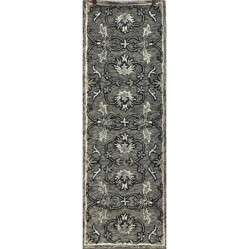 UPC 843948000141 product image for LR Home Delilah Zeno Gray 2 ft. 3 in. x 6 ft. 9 in. Traditional Floral Jacobean  | upcitemdb.com
