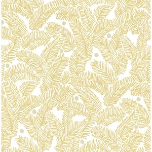 Athina Yellow Fern Yellow Wallpaper Sample
