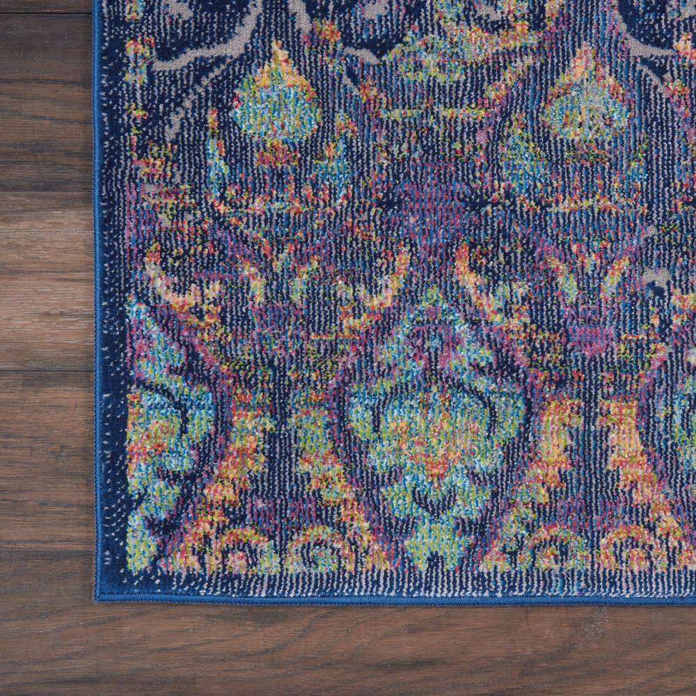 Silky Sheen Bohemian Navy 2' x 4' Synthetic Area Rug