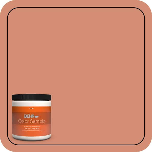 BEHR PREMIUM PLUS 8 oz. #220D-5 Nectarina Flat Interior/Exterior Paint & Primer Color Sample