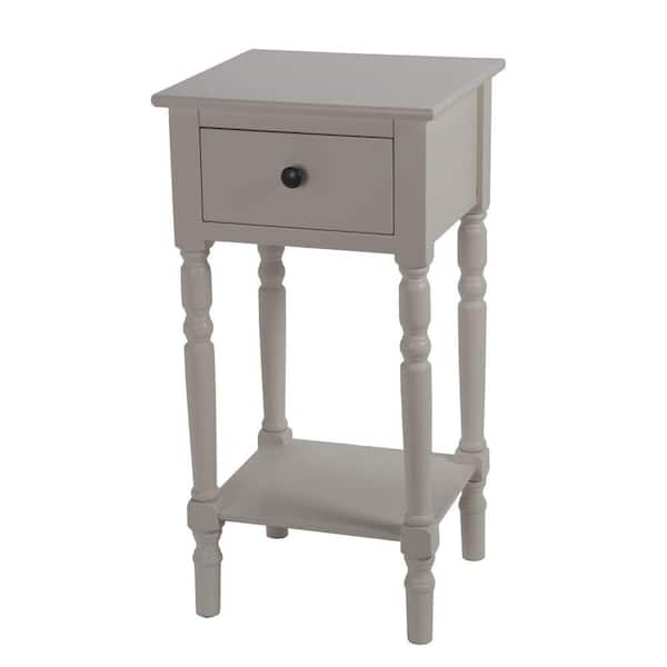 Benjara 13.5 in. White Square Wood End Table with Turned Legs