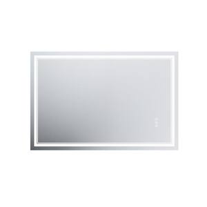 Hans 48 in. W x 32 in. H Rectangular Frameless Backlit LED Touch Sensor Anti-Fog Dimmable Wall Bathroom Vanity Mirror