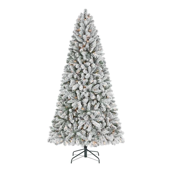 Home Accents Holiday 7.5 ft. Alta Flocked Christmas Tree
