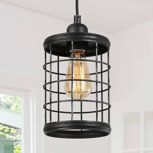 Lnc Drum Pendant Light With Brushed, Black Wire Mesh Light Shade