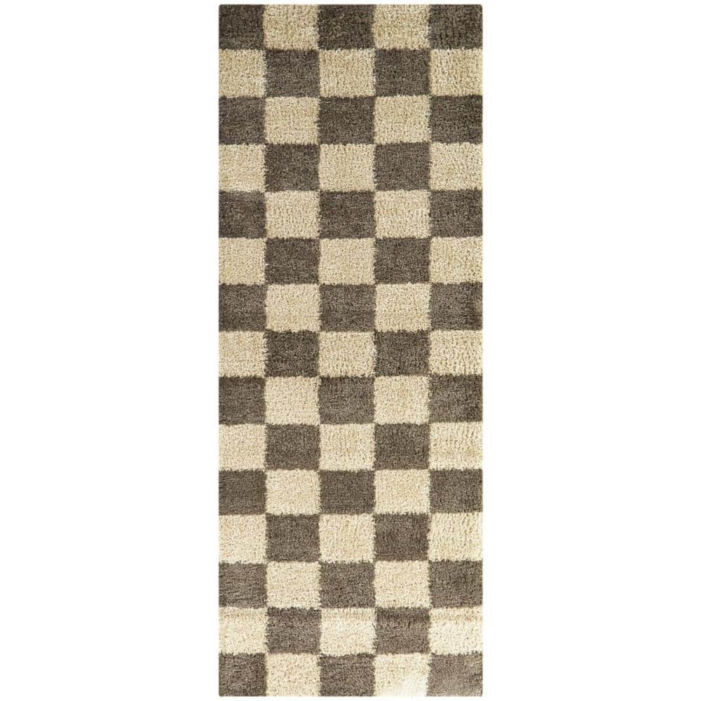 Harley Brown 2 ft. 7 in. x 7 ft. Checkered Runner Area Rug price history on PriceWatchPro