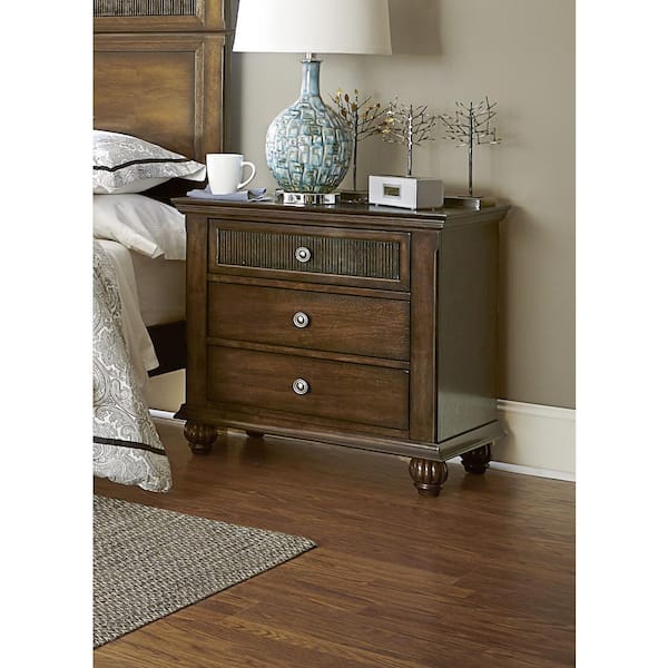 Progressive Furniture Cotswold Grove 3-Drawer Root Beer Nightstand