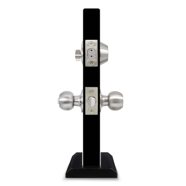 Premier Lock Stainless Steel Entry Door Knob Combo Lock Set with