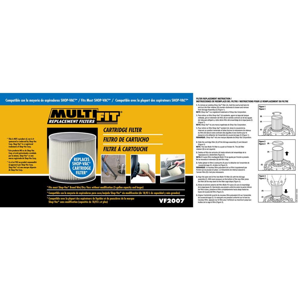 White Paper Cartridge Filter for Wet/Dry Vacuums