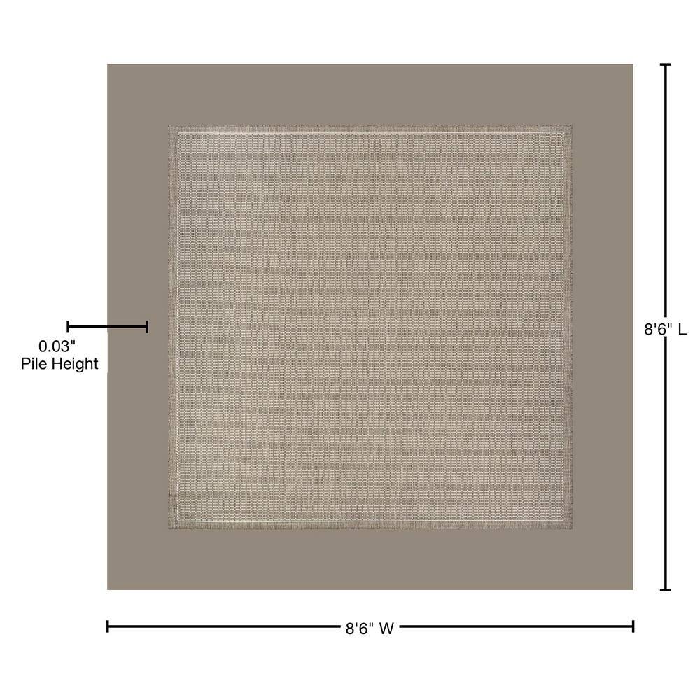 Recife Transitional Square Indoor/Outdoor Blue Area Rug, 8'6"