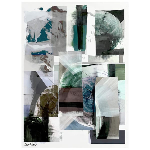 Empire Art Direct Multi-Colored 8 ft. x 10 ft. Inky Patchwork II Washable Abstract Art Area Rug