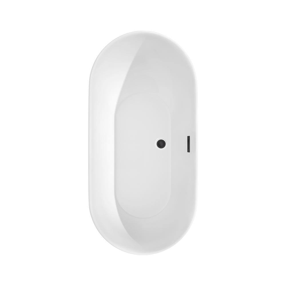 Melissa 60'' White Freestanding Acrylic Soaking Bathtub