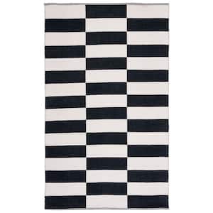 Montauk Black/Ivory 5 ft. x 8 ft. Checkered Area Rug