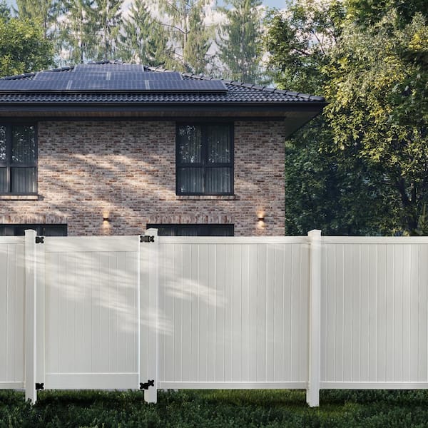 CREATIVE SURFACES 6 ft. x 6 ft. White Ivory Vinyl Privacy Fence Panel