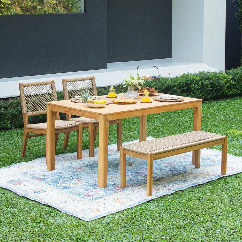 Cambridge Casual Paxton 4-Piece Teak Outdoor Dining Set with Honey ...