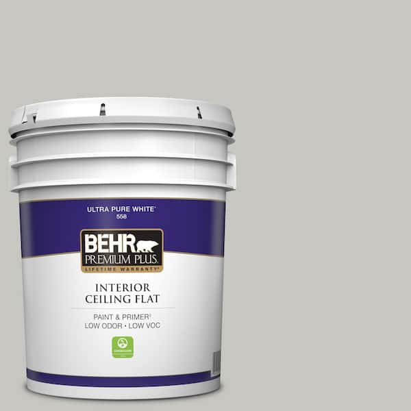 BEHR PREMIUM PLUS 5 gal. #PPU24-16 Titanium Ceiling Flat Interior Paint
