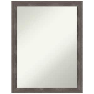 Pinstripe Lead Grey 20.5 in. H x 26.5 in. W Wood Framed Non-Beveled Wall Mirror in Gray