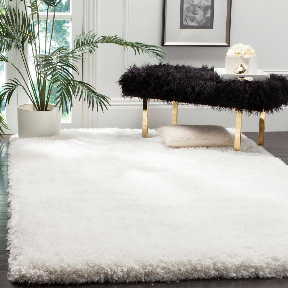 Ivory Luxe Hand-Tufted Shag Area Rug 9' x 12'