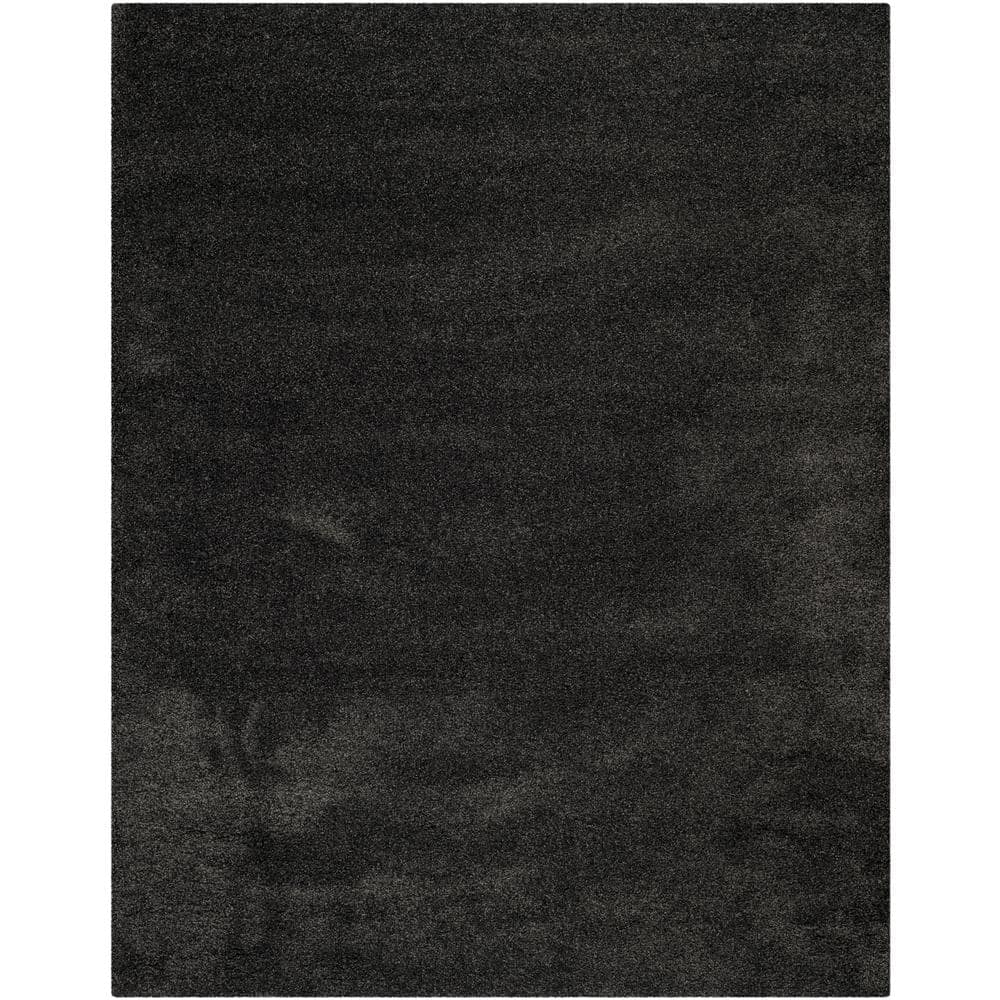SAFAVIEH Milan Shag 8 ft. x 10 ft. Dark Gray Solid Area Rug SG180-8484 ...