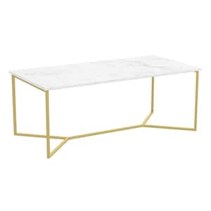 Coffee Table 44L Marble Gold Metal