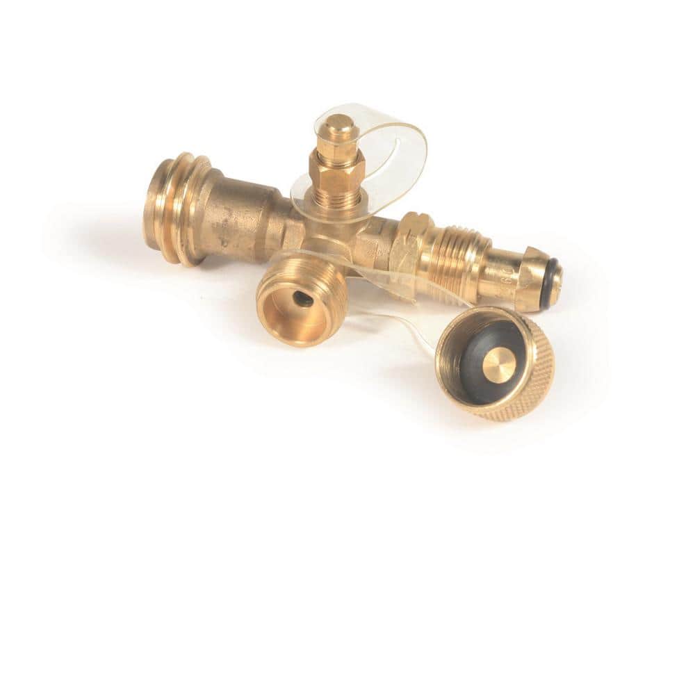 Camco Brass Tee with 3 Ports and 12' Hose 