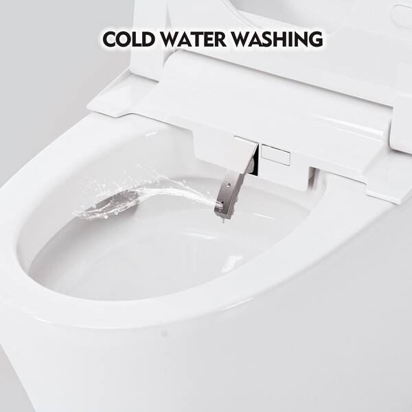 Smart Round Bidet Toilet with LED Light & Self-Cleaning Nozzle