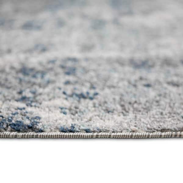 Yasmin 9 x 12 Light Blue Abstract Pattern Area Rug for High Traffic Living Room Dining Room Bedroom