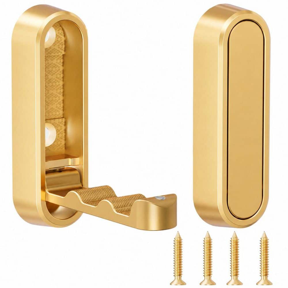 Gold J-Hook Hook Type 4 Pack Zinc Alloy Foldable Robe Towel Coat Gold J-Hook Hook Type 4 Pack Zinc Alloy Foldable Robe Towel Coat