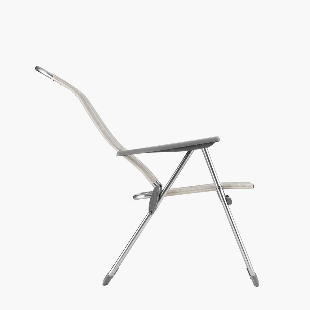 Lafuma Sky Blue Aluminum Folding Outdoor Armchair with Square Arms