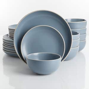 Rockaway 24-Piece Modern Matte Blue Ceramic Dinnerware Set (Service for 8)